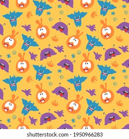 monster seamless pattern design. vector illustration
