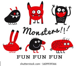 Monster seamless pattern vector design for print

