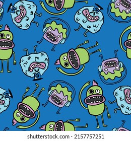 Monster seamless pattern vector design