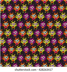 Monster seamless vector pattern. 