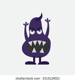 Monster set flat style different color and style isolated on white background for children game, medical poster, hellowen party. Vector Illustration
