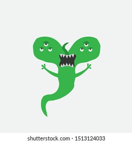 Monster set flat style different color and style isolated on white background for children game, medical poster, hellowen party. Vector Illustration