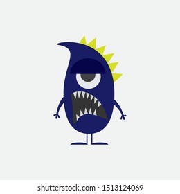 Monster set flat style different color and style isolated on white background for children game, medical poster, hellowen party. Vector Illustration