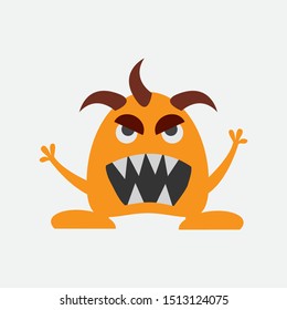 Monster set flat style different color and style isolated on white background for children game, medical poster, hellowen party. Vector Illustration