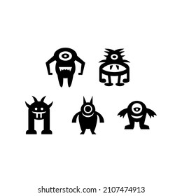 Monster set icon isolated on white background
