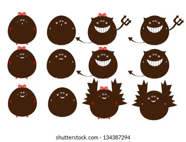 monster set vector