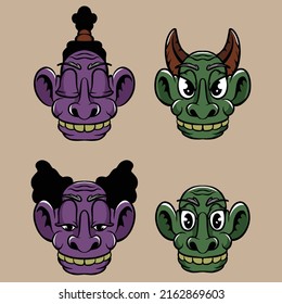 monster set vector illustration made for branding needs and so on