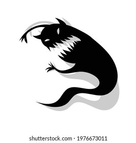 Monster shadow isolated on white background