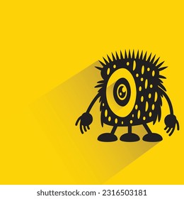 monster with shadow on yellow background