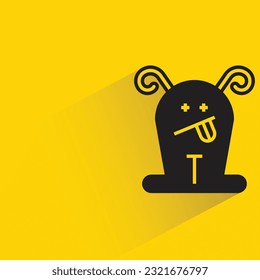 monstruo con sombra sobre fondo amarillo