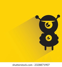 monster with shadow on yellow background