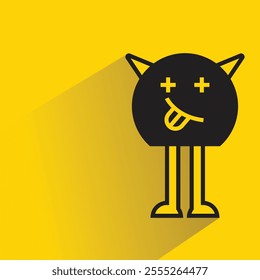 monster with shadow on yellow background