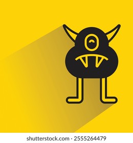 monster with shadow on yellow background