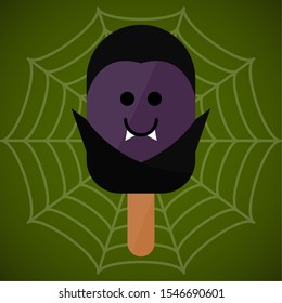 Monster shape ice cream popsicle. Halloween season - Vector illustration