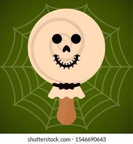 Monster shape ice cream popsicle. Halloween season - Vector illustration