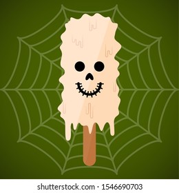 Monster shape ice cream popsicle. Halloween season - Vector illustration