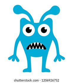 
Monster with sharp teeth and surprised face depicting monster drawing 
