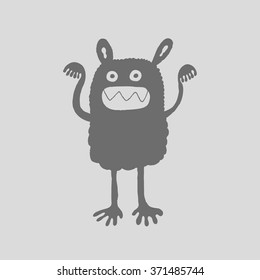 Monster silhouette, vector illustration