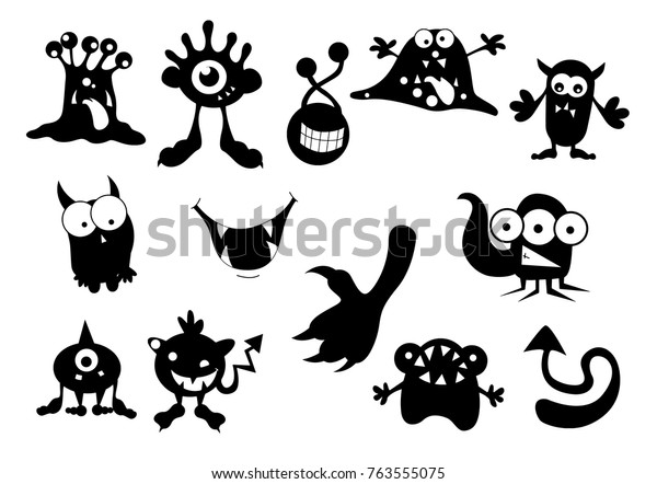 Monster Silhouette Vector Illustration Stock Vector (royalty Free 