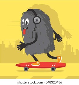 Monster skate board typography, tee shirt, graphics, vectors