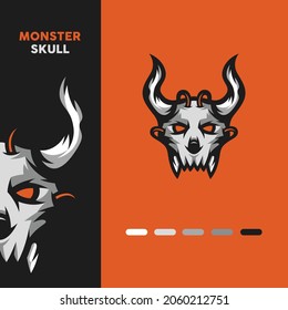 Monster Skull Face Mascot Logo