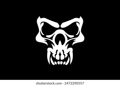 monster skull face simple logo