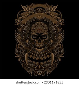 Monsterskull und -Zähne mit Gravitation und Band