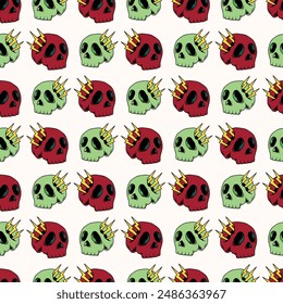 Monster skulls Seamless Vector Pattern Design