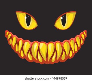 monster smile grin teeth eyes halloween object