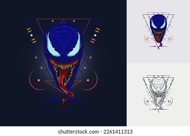 Monster-Schlangen-Illustrationsvorlage