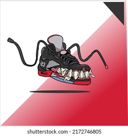 Monster-Sneaker-Illustration im Vektorformat 