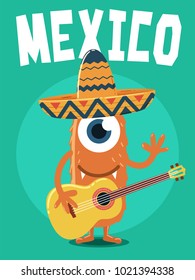 Monster with Sombrero and Guitar