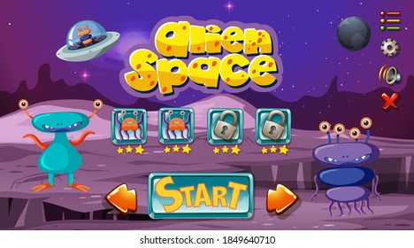 Monster Space Game Template Illustration Stock Vector (Royalty Free ...