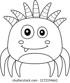 Monster Spider Coloring Page for Kids