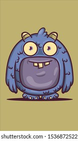 the monster is standing smiling
