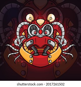 The monster steam punk for esport mascot design of illustration