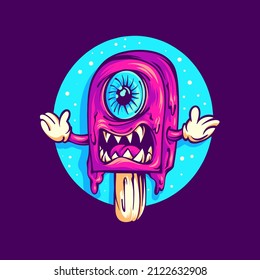 Monster Stick Ice Cream Illustration for your business or merchandise