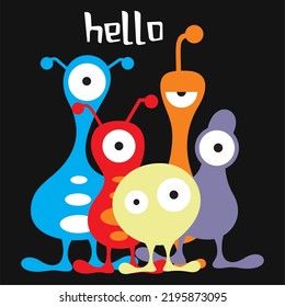monster stock vector illustration for t-shirt printing