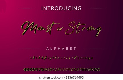 Monster Strong signature Font Calligraphy Logotype Script Brush Font Type Font lettering handwritten