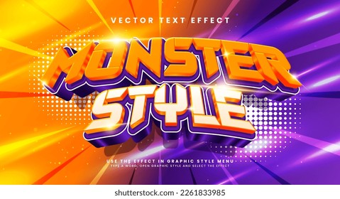 Monster style 3d editable vector text style effect, suitable for cartoon themes