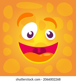 Monster. Stylized face on yellow background