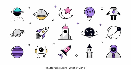 Monster super big icon set. Happy Halloween. Funny head face colorful silhouette. Cute cartoon kawaii baby character. Eyes horn teeth fang tongue. Hands up, down. Flat design. White background. Vector