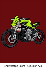 monster superbike with green shield