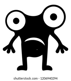 
Monster with suspicious eyes, toad monster 
