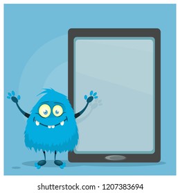 monster and tablet