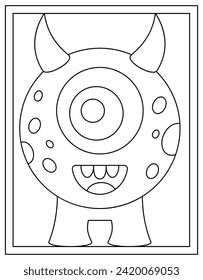 Monster template colouring page design