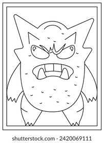 Monster template colouring page design
