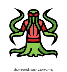 Monster Tentacles Color Icon Vector. Monster Tentacles Sign. Isolated Symbol Illustration