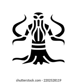 Monster Tentacles Glyph Icon Vector. Monster Tentacles Sign. Isolated Symbol Illustration