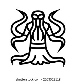 monster tentacles line icon vector. monster tentacles sign. isolated contour symbol black illustration